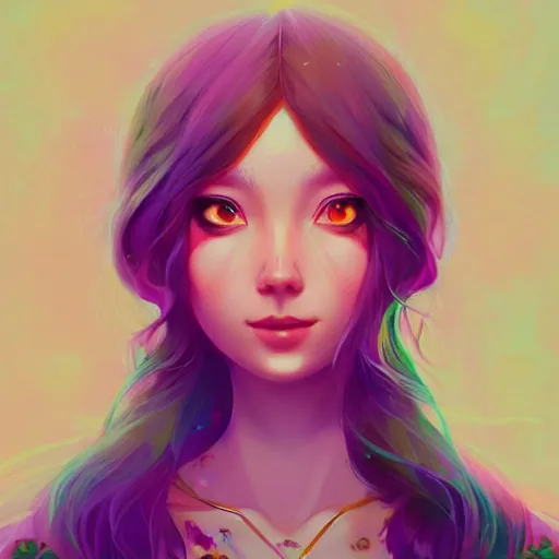 Prompt: portrait of a beautiful hippie, art by lois van baarle and ross tran and sam yang and ilya kuvshinov and guweiz, digital art, high detail, sharp focus, unreal engine 5, trending on artstation, deviantart, pinterest, 4 k uhd image