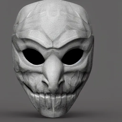 Prompt: the mask as a 3 d render, unreal engine