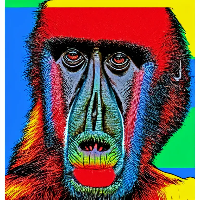 Image similar to Mandrill pop art