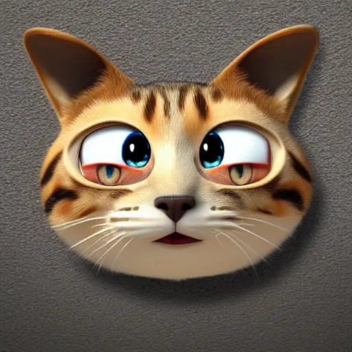 Prompt: pixar animation of a logo shaped like a cat head