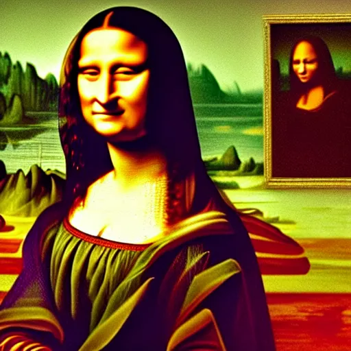 Image similar to hulk as the mona lisa