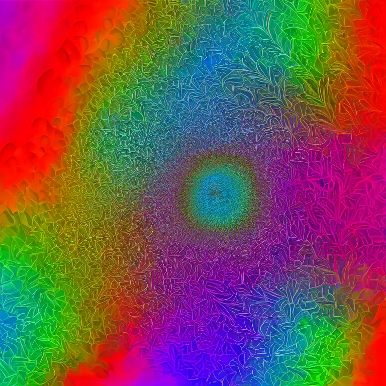 Prompt: observation of fractals in a microscope, rainbow colors, very detailed, high resolution, detailed shapes, sharp lines, colorful, 8k