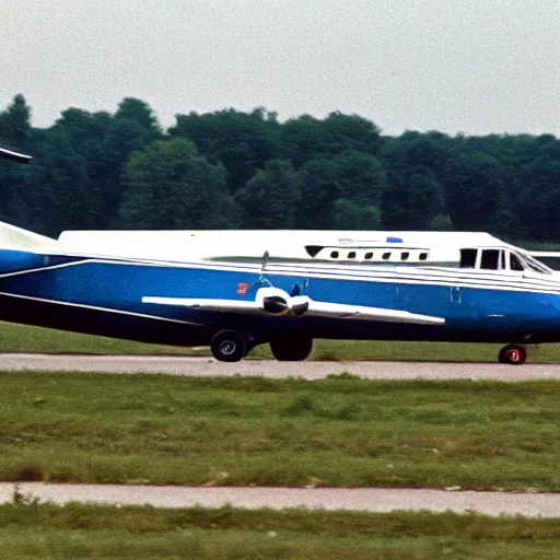 Prompt: fokker f - 2 7 - 6 0 0 friendship f - gcjv in service with air jet seen at paris - orly in june 1 9 8 3