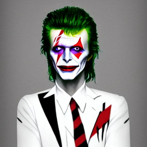 Prompt: david bowie as the joker