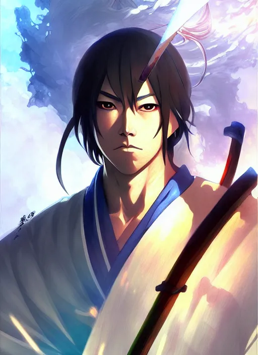Anime portrait samurai water swordman, , digital | Stable Diffusion ...