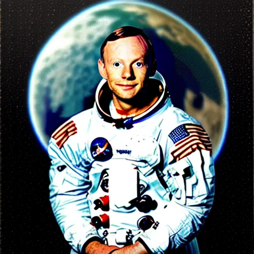 Image similar to neil armstrong in a toilet, photorealistic