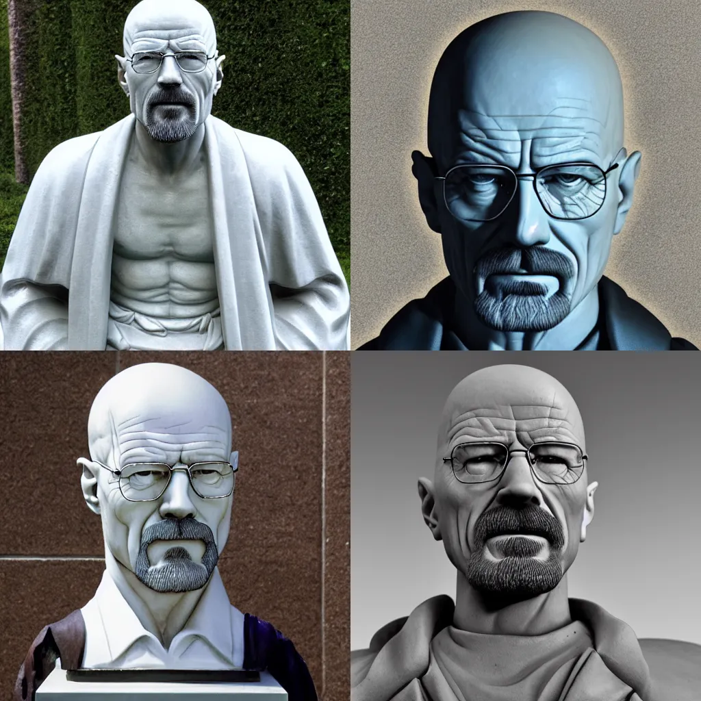 Prompt: Walter white as a marble statue