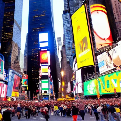 Prompt: Pixar Flying saucer abducting people in times Square - n 9