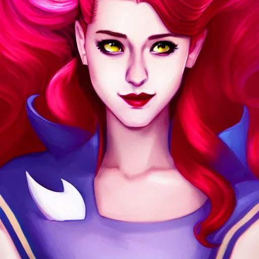 Image similar to a portrait of Lili Reinhart Batgirl red hair, art by lois van baarle and loish and ross tran and rossdraws and sam yang and samdoesarts and artgerm, digital art, highly detailed, intricate, sharp focus, Trending on Artstation HQ, deviantart, unreal engine 5, 4K UHD image