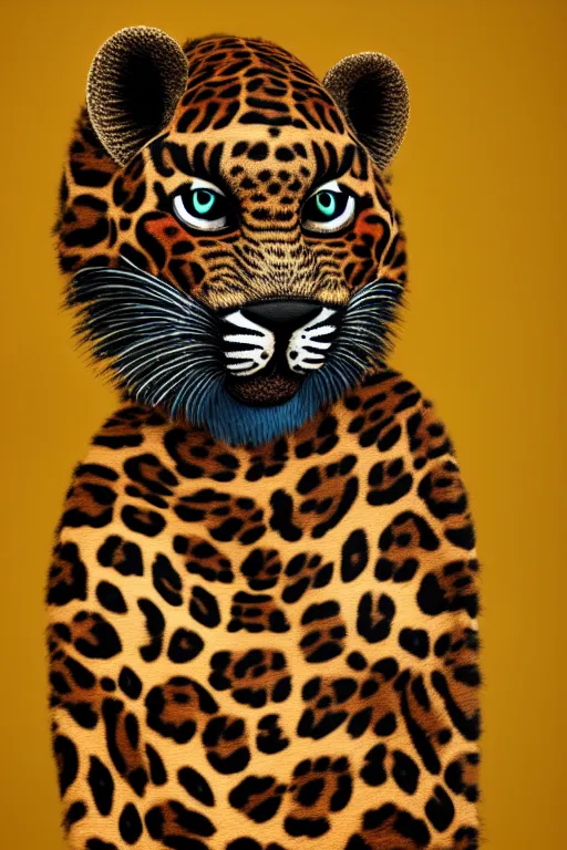 Prompt: 8K UHD Redshift render, Poser, 🐾wave, 🙀facecore, 🐯punk leopard panther, long wavy fur, bright eyes, long fangs, medium full shot, animal photography, anime, cartoon, Korean folk art