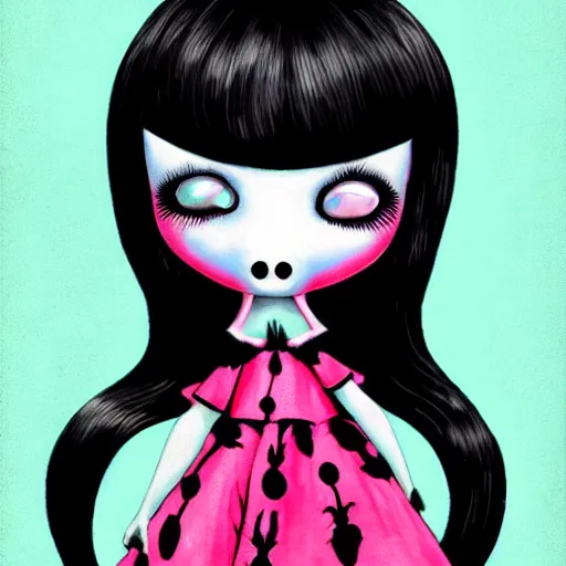 Image similar to spider headed girl in the style of Mark Ryden
