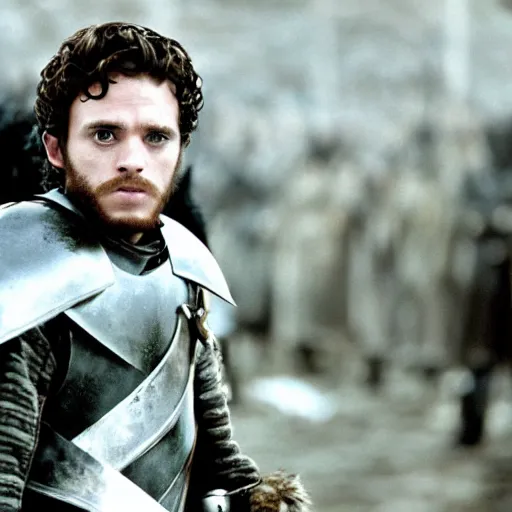 Image similar to Film still of Robb Stark Game of Thrones (1976)