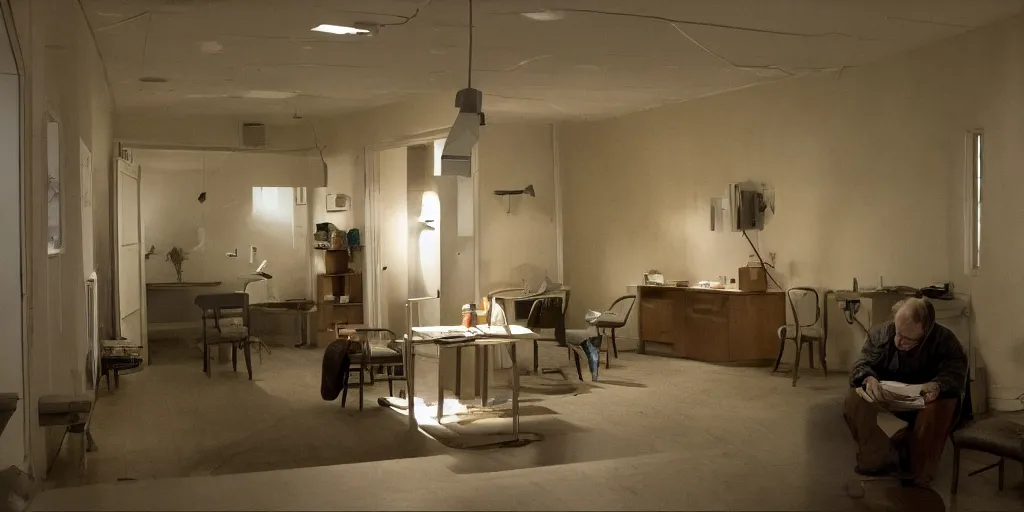 Image similar to an internal environment designed for the director Roy Andersson movie