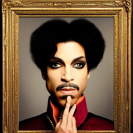 Prompt: amazing award winning portrait photo of prince the artist