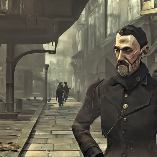 Image similar to 8k old man, dishonored style