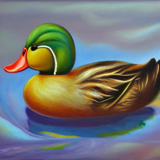 Image similar to a duck on the prowl oil painting angel planells