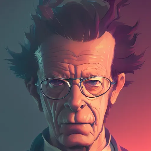 Image similar to John Noble as a mad scientist, ambient lighting, 4k, anime key visual, lois van baarle, ilya kuvshinov, rossdraws, artstation