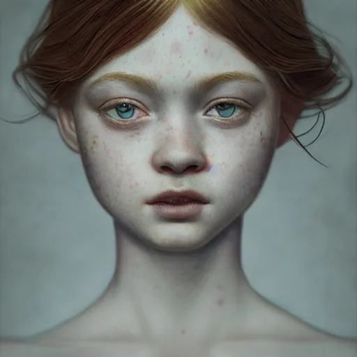 Prompt: sadie sink bitches brew, absurdly beautiful, elegant, young sensual graceful, ultrafine hyperrealistic detailed face illustration by kim jung gi, irakli nadar, sharp focus, saturated colors, octopath traveler, final fantasy, unreal engine highly rendered, global illumination, radiant light, intricate environment