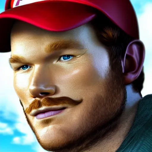 Image similar to a film still portrait of chris pratt dressed up as mario in real life as a real person, grotesque, disturbing, disgusting, realistic hyperrealistic 4 k resolution 8 k resolution highly detailed very detailed extremely detailed hd quality detailed face very detailed face extremely detailed face trending on artstation, modern portrait, modern photograph, film still