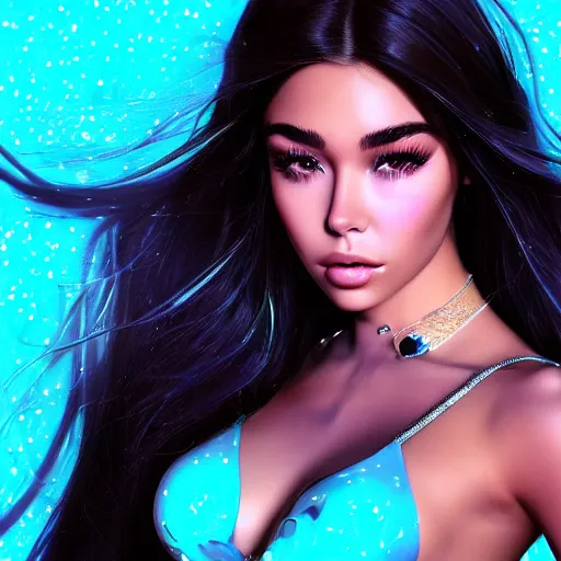 Image similar to madison beer a an intergalactic popstar, render, blender render, unity render, 4 k wallpaper, art station trending, artstation 4 k coherent, coherent, 4 k, detailed