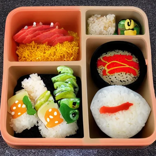 Prompt: samurair bento box