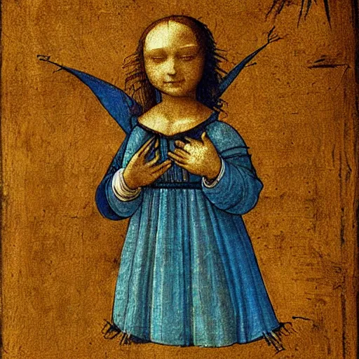 Image similar to blue print of tooth fairy style leonardo da vinci