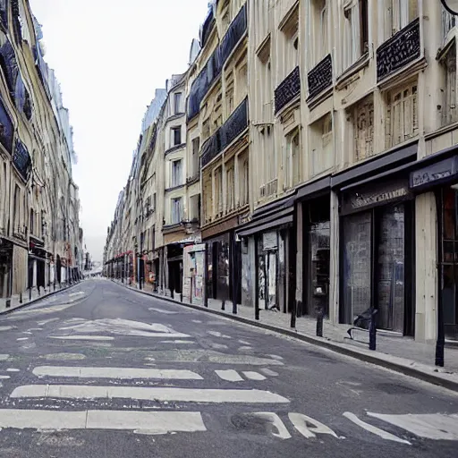 Prompt: une rue de paris vide en 2 0 4 2