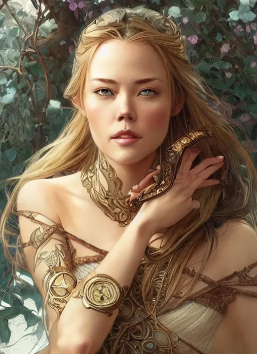 Prompt: a beautiful illustration of kristanna loken, girl, intricate, sharp focus, illustration, highly detailed, digital painting, concept art, matte, art by wlop and artgerm and greg rutkowski and alphonse mucha, masterpiece
