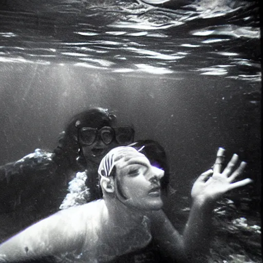 Prompt: underwater disco 1973