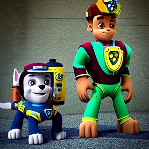 Image similar to “paw patrol chase as a human”