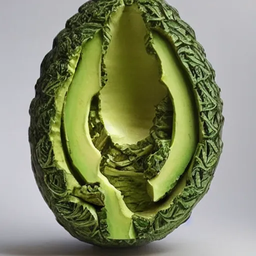 Image similar to intricate avocado carving, pinterest