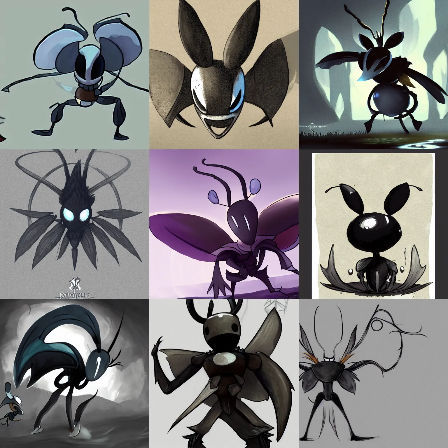 Prompt: hornet from the video game hollow knight (2017), concept art, high quality