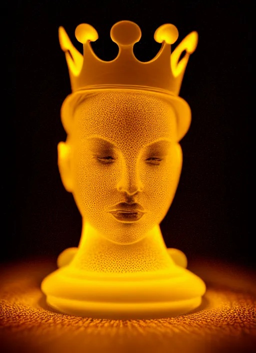 Prompt: queen chess piece photo, beautiful skin of led point lights, parametric, algorithmic, very detailed, highly detailed background, photorealism, sharp focus, photorealism, swarm, ecology, soft diffuse autumn lights, some sunlight ray, dark room wall, canon 5 d 5 0 mm lens