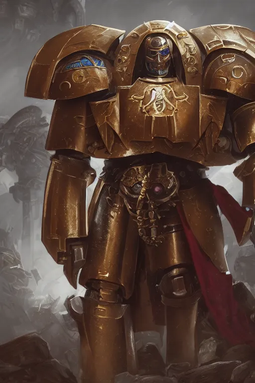 Image similar to armor portrait heros warhammer 4 0 k horus heresy fanart - the primarchs emperor by johannes helgeson animated with vfx concept artist & illustrator global illumination ray tracing hdr fanart arstation zbrush central hardmesh 8 k octane renderer comics stylized