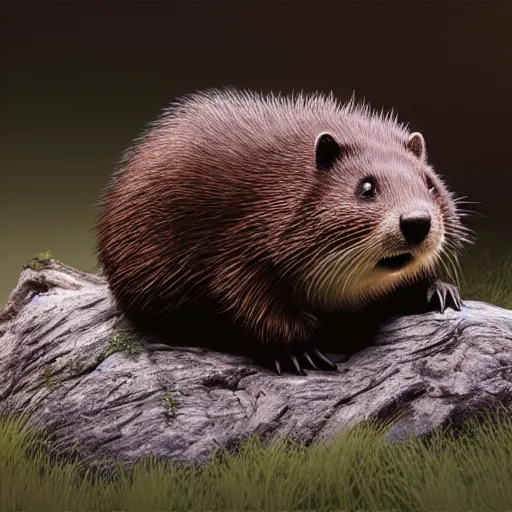 Image similar to hyperrealistic dslr film still of justin bieber disguised as a ( woodchuck beaver ), stunning 8 k octane comprehensive 3 d render, inspired by istvan sandorfi & greg rutkowski & unreal engine, perfect symmetry, dim volumetric cinematic lighting, extremely hyper - detailed, incredibly real lifelike attributes & flesh texture, intricate, masterpiece, artstation, stunning