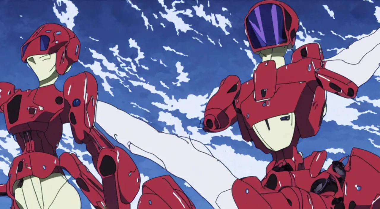 Image similar to tesla model s as a eva from evangelion, evangelion anime, full hd, hd anime, anime screenshot