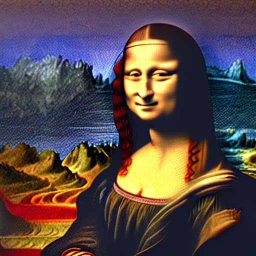 Prompt: mona lisa full body