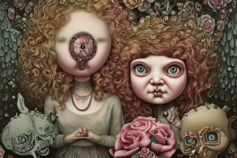 Image similar to insanely detailed art, Mark ryden style