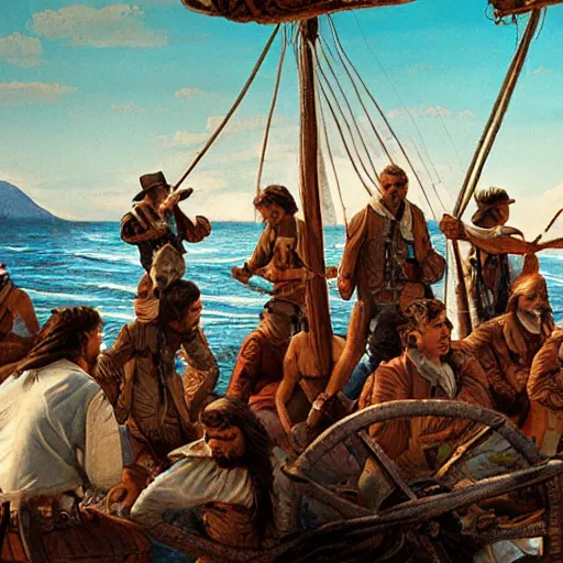 Image similar to the Mutiny on the Bounty, 4K detail