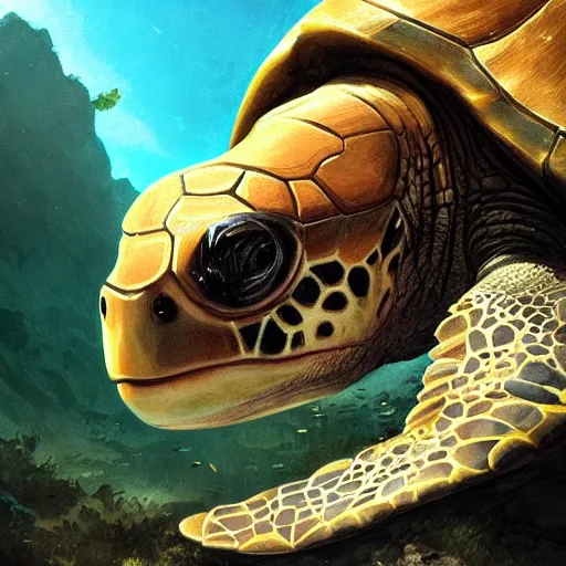 Image similar to turtle profile picture geog darrow greg rutkowski