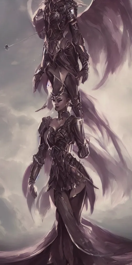 Image similar to !dream Concept art, knight witch girl, artstation trending, highly detailded