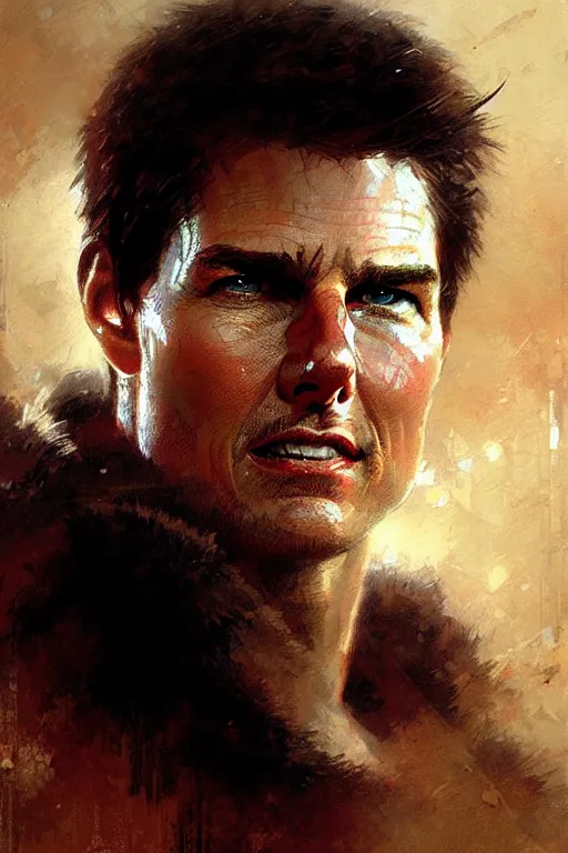 Image similar to tom cruise portrait dnd, painting by gaston bussiere, craig mullins, greg rutkowski, yoji shinkawa