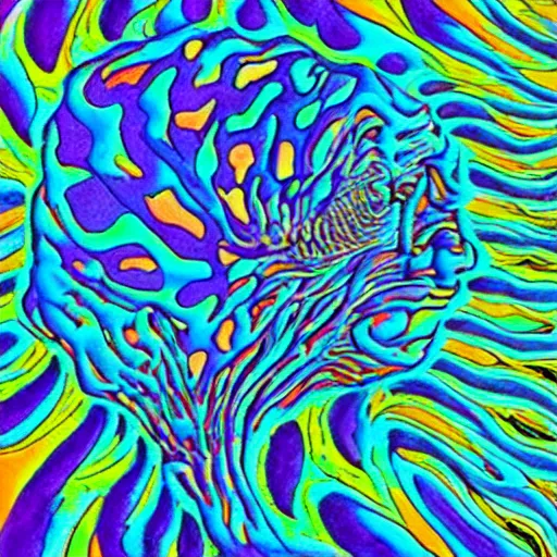 Image similar to an object depicting the reason to live, psychedelic trip
