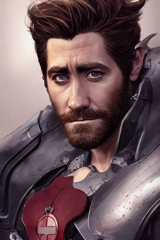 Prompt: jake gyllenhaal as a hero, digital painting, artstation, concept art, smooth, sharp focus, illustration, art by artgerm and donato giancola and Joseph Christian Leyendecker, Ross Tran, WLOP