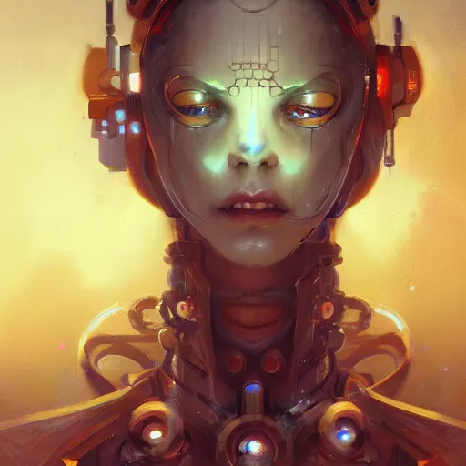 Image similar to portrait of a beautiful cybernetic mage, cyberpunk concept art by pete mohrbacher and seb mckinnon and beksinski and josan gonzales, digital art, highly detailed, intricate, sci-fi, sharp focus, Trending on Artstation HQ, deviantart, unreal engine 5, 4K UHD image