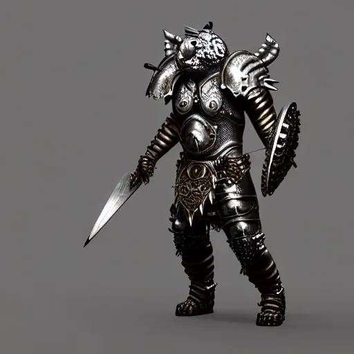 Image similar to warrior with metal jaguar themed armour, highly detailed, 4 k, hdr, award - winning, unreal engine, artstation