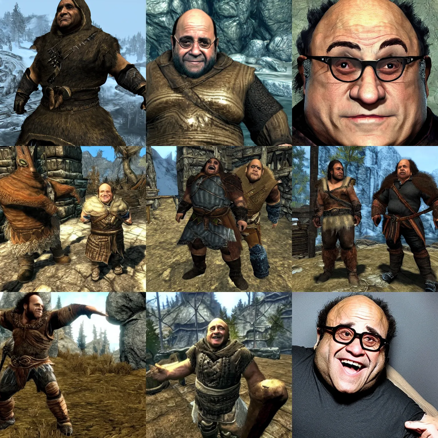 Prompt: danny devito in skyrim