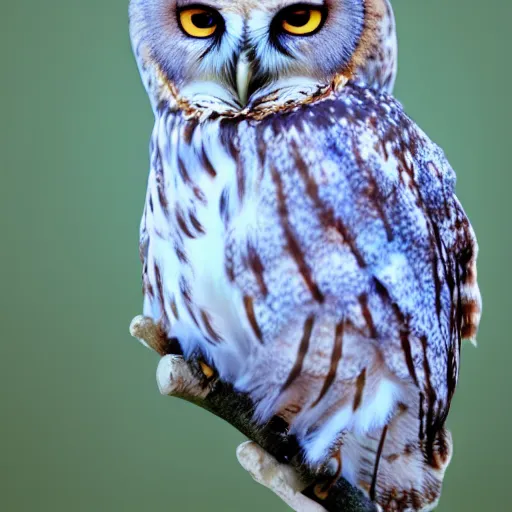 Image similar to The cutest owl ever, pastel sky, photograph, dynamic lighting, 8k resolution, hyperrealistic, high contrast