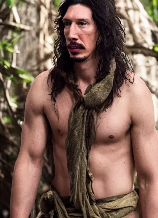 Image similar to adam driver as tarzan