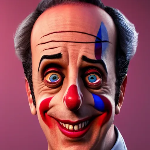 Prompt: Jerry Seinfeld as a clown, amazing, beautiful, perfect eyes, full body shot, portrait, vivid colors, elegant, concept art, sharp focus, digital art, Hyper-realistic, 4K, Unreal Engine, Highly Detailed, HD, Dramatic Lighting by Brom, trending on Artstation